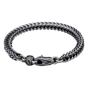 Sterling Silver 'Paros' Oxidized6.4mm Foxtail Chain Brace Sz Lrg by William Henry available at Talisman Collection Fine Jewelers in El Dorado Hills, CA and online