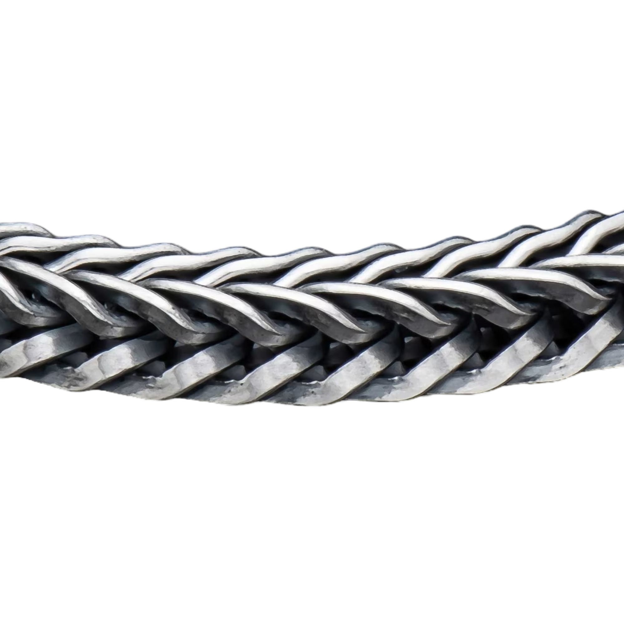 Sterling Silver 'Paros' Oxidized6.4mm Foxtail Chain Brace Sz Lrg by William Henry available at Talisman Collection Fine Jewelers in El Dorado Hills, CA and online
