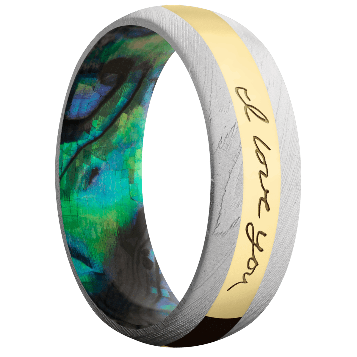 Damascus + Bead Finish + Abalone