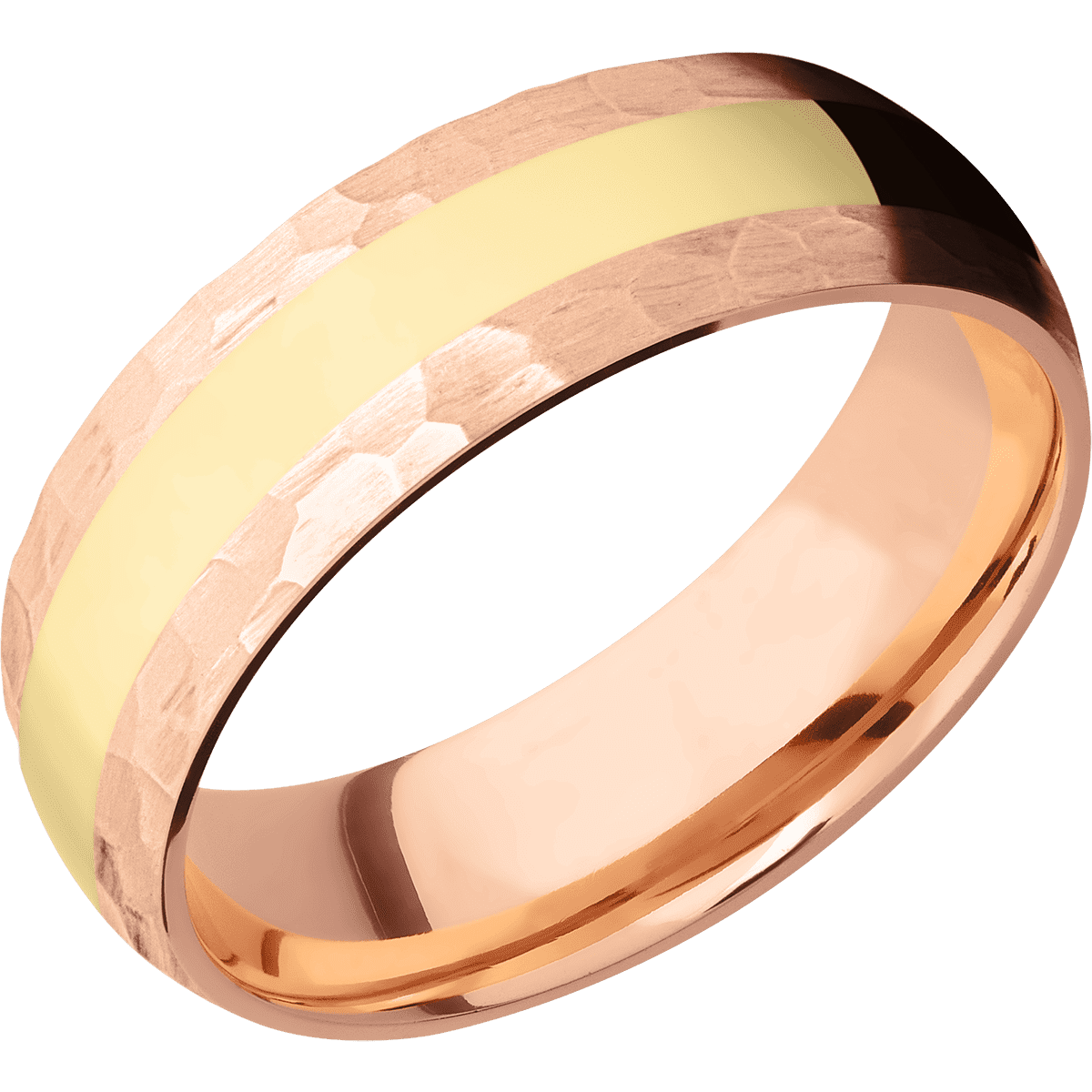 18K Rose Gold + Hammer Finish