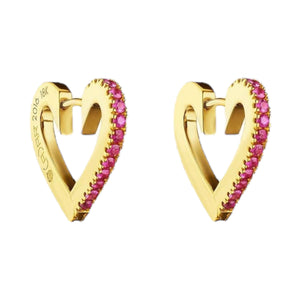 Small Endless Heart Ruby Hoop Earrings by Cadar available at Talisman Collection Fine Jewelers in El Dorado Hills, CA and online