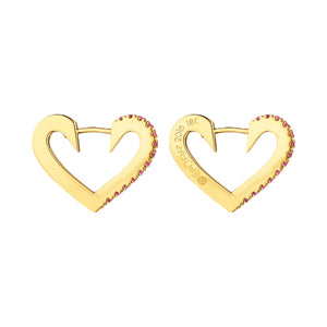 Small Endless Heart Ruby Hoop Earrings by Cadar available at Talisman Collection Fine Jewelers in El Dorado Hills, CA and online