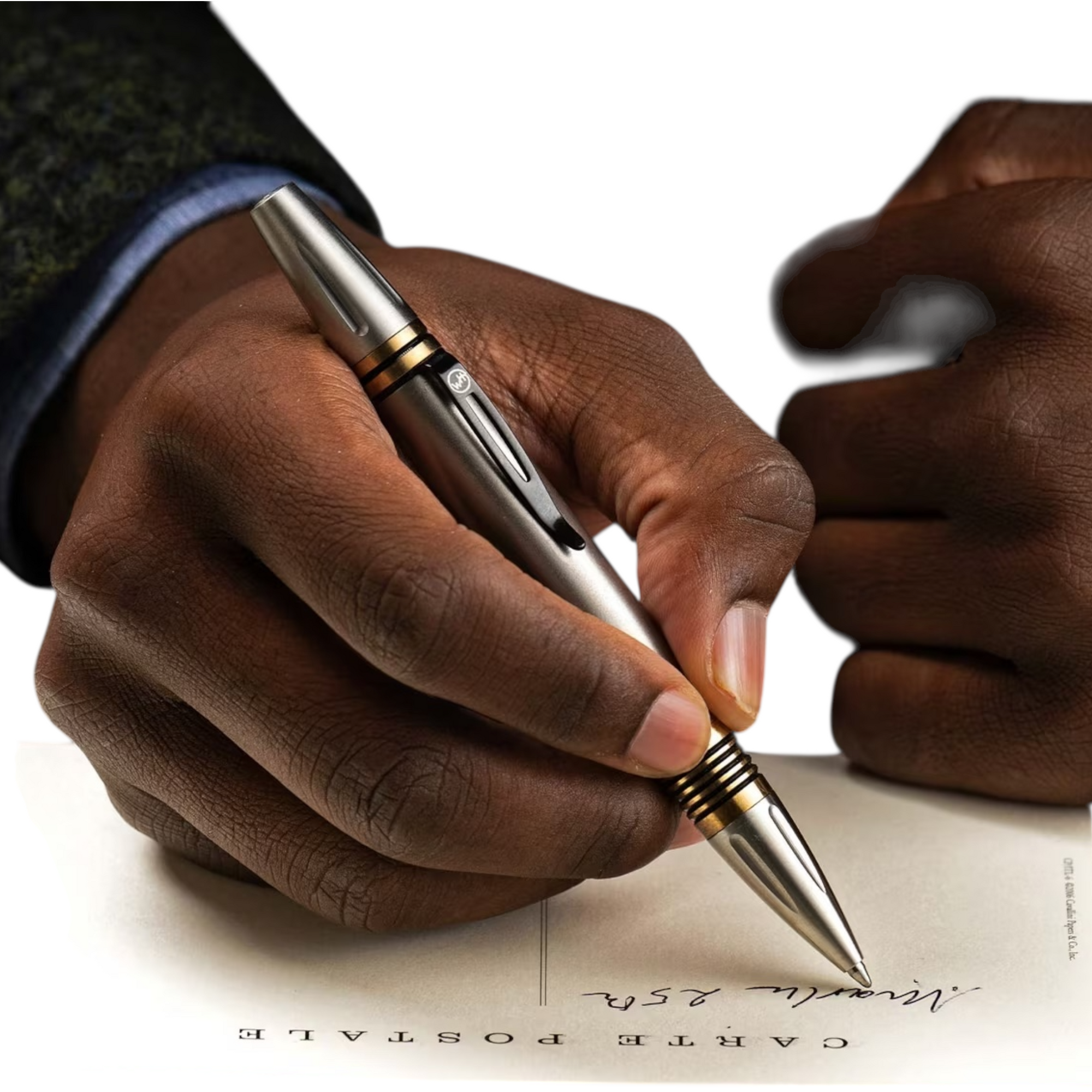 Titanium Brass Spacers Executive Pen by William Henry