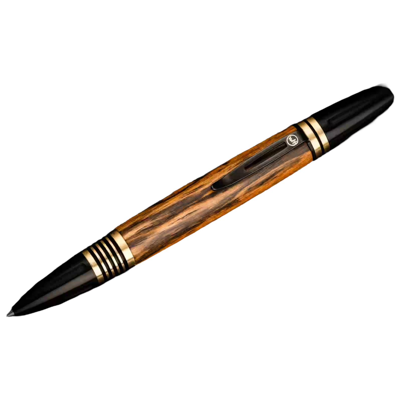 Rosewood/Brass Spacers Executive Pen by William Henry available at Talisman Collection Fine Jewelers in El Dorado Hills, CA and online