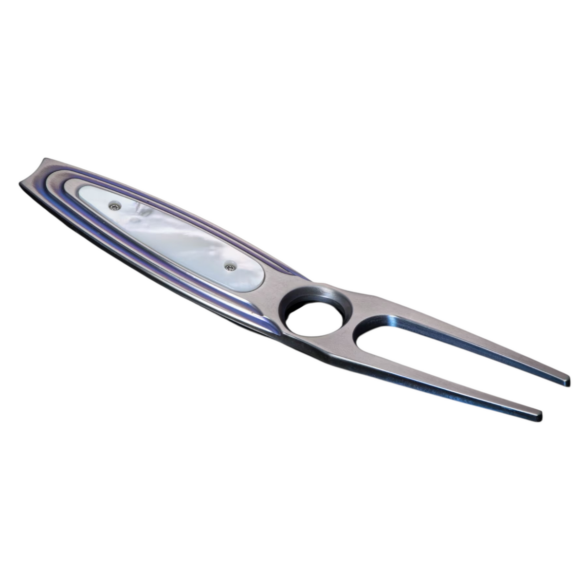 Titanium/Mother Of Pearl 'Spy Glass' Divot Tool by William Henry available at Talisman Collection Fine Jewelers in El Dorado Hills, CA and online