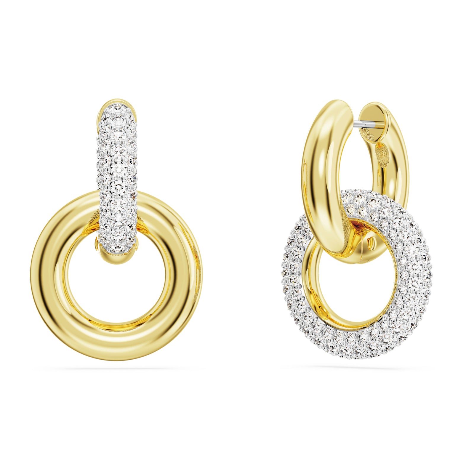 Gold Plated Dextera Hoop Earrings by Swarovski