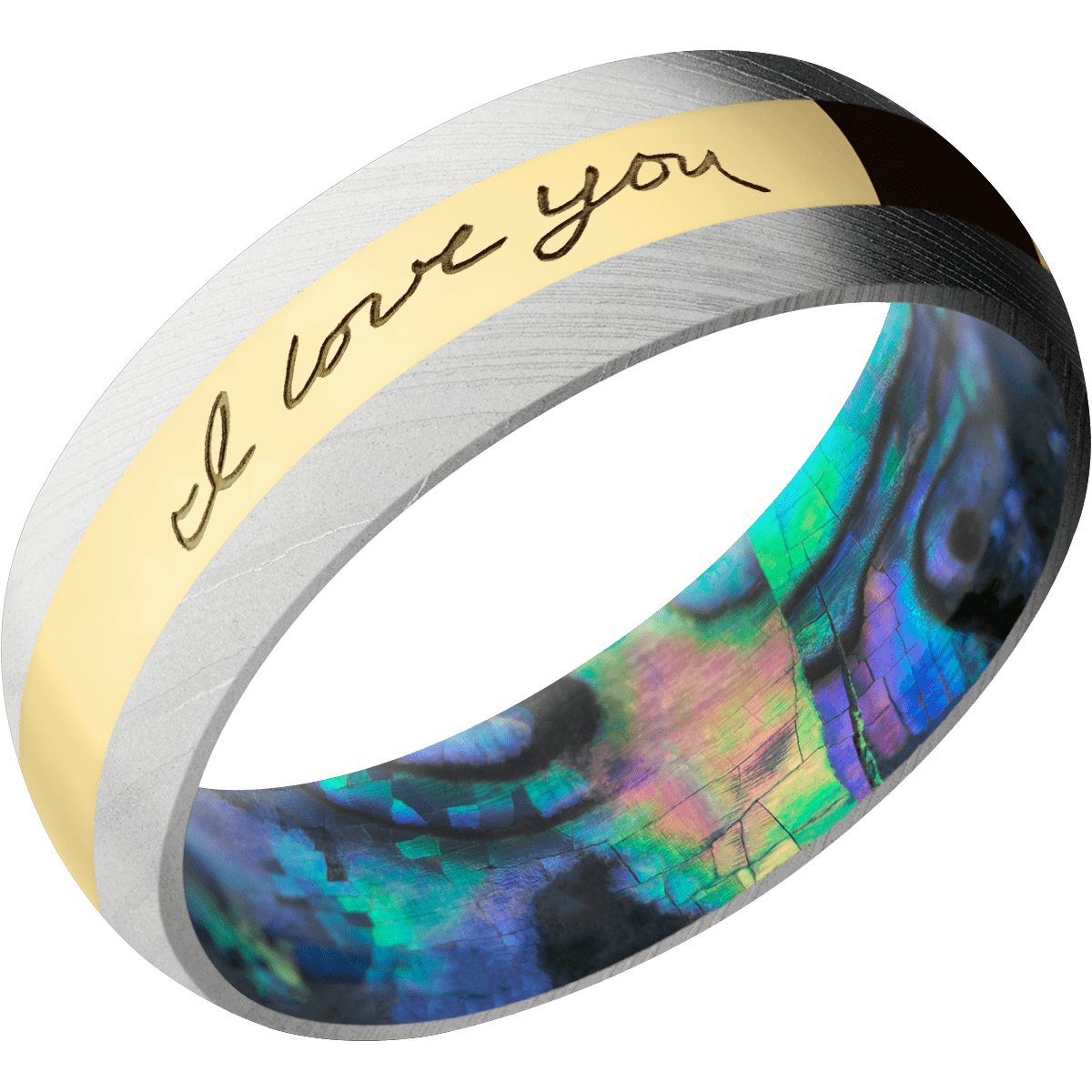 Damascus + Bead Finish + Abalone