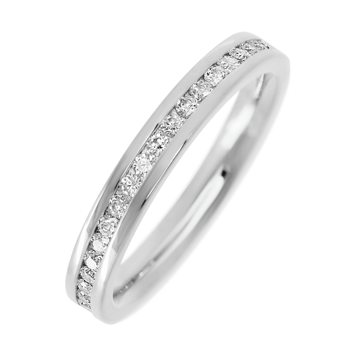 14K White Gold band with 21 Round Lab Grown Diamond having TCW-.32