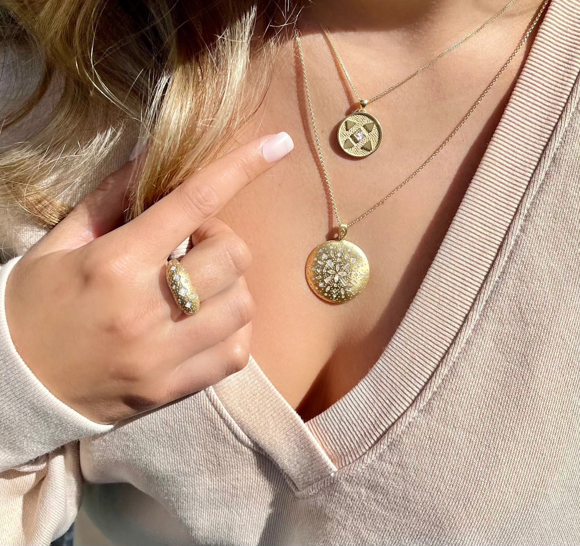 Diamond Chaos Medallion Pendant by Meredith Young available at Talisman Collection Fine Jewelers in El Dorado Hills, CA and online
