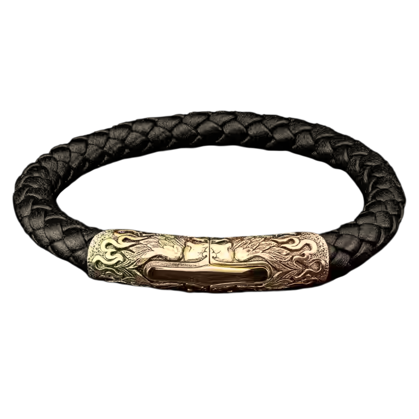 Bronze/Black Leather 'Ramble On' Braided Bracelet Sz Lrg  by William Henry available at Talisman Collection Fine Jewelers in El Dorado Hills, CA and online