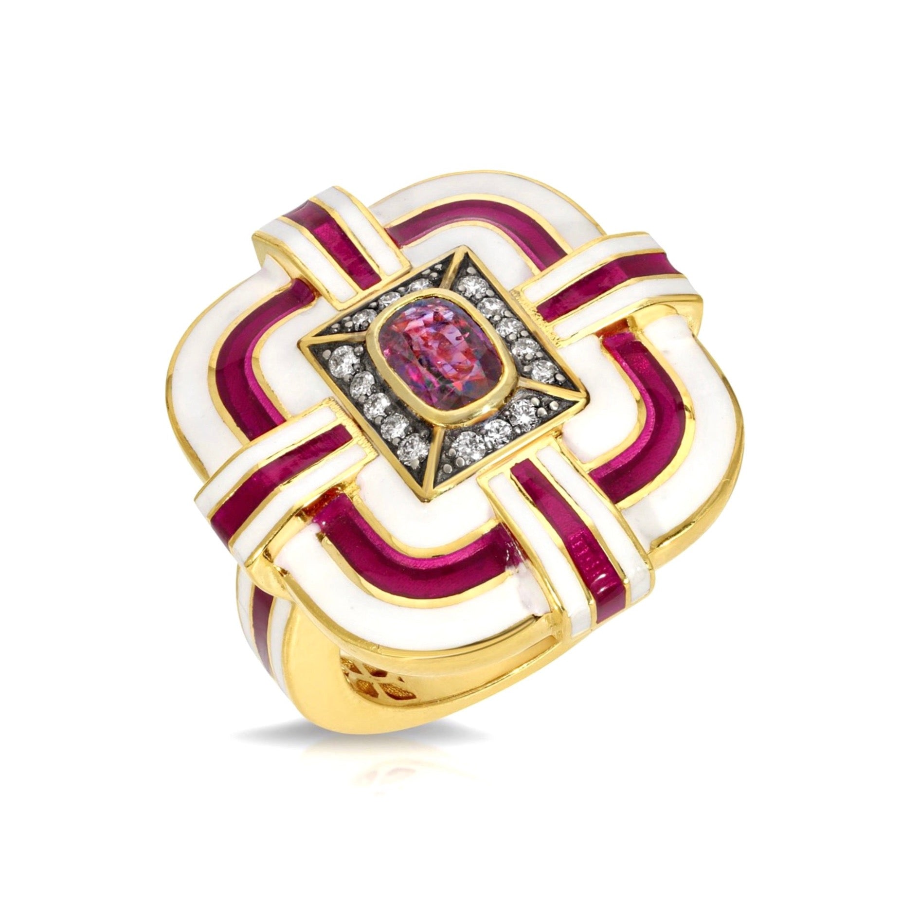 Ruby & Enamel Ring by Lord Jewelry