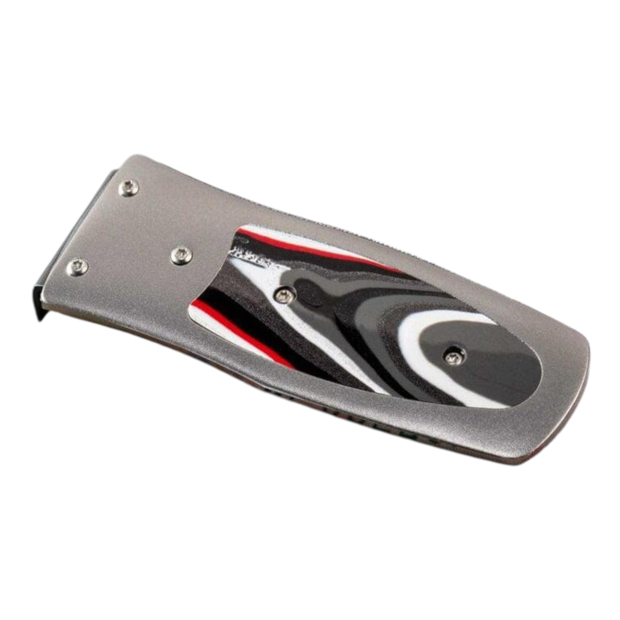 Titanium/Fordite 'Detroit' Money Clip 88/250 by William Henry available at Talisman Collection Fine Jewelers in El Dorado Hills, CA and online