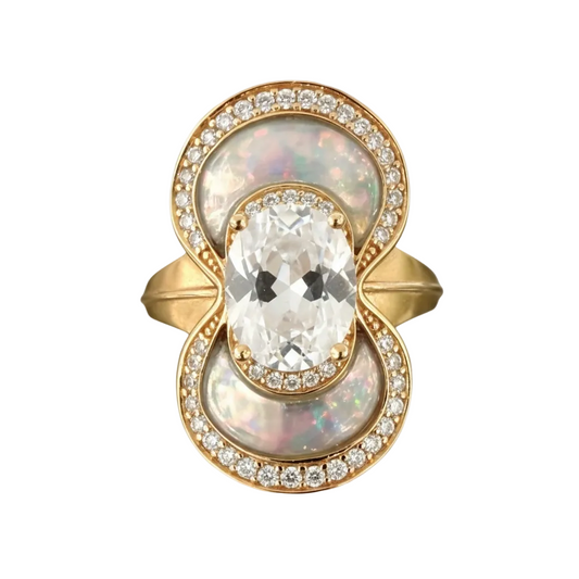 Phenakite Opal Nebula Ring by Meredith Young