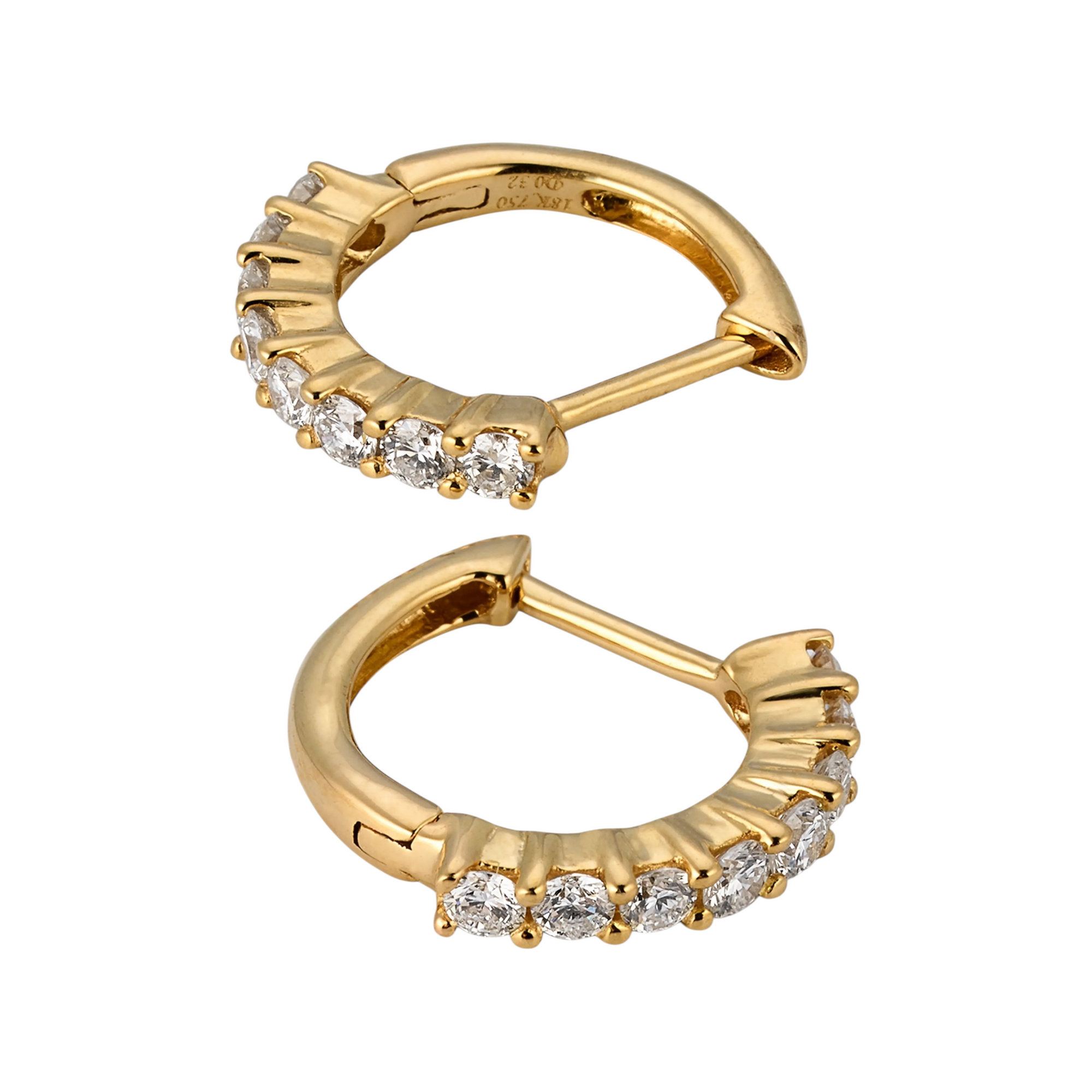 Mini Hinged Diamond Hoop Earrings by Lisa Nik
