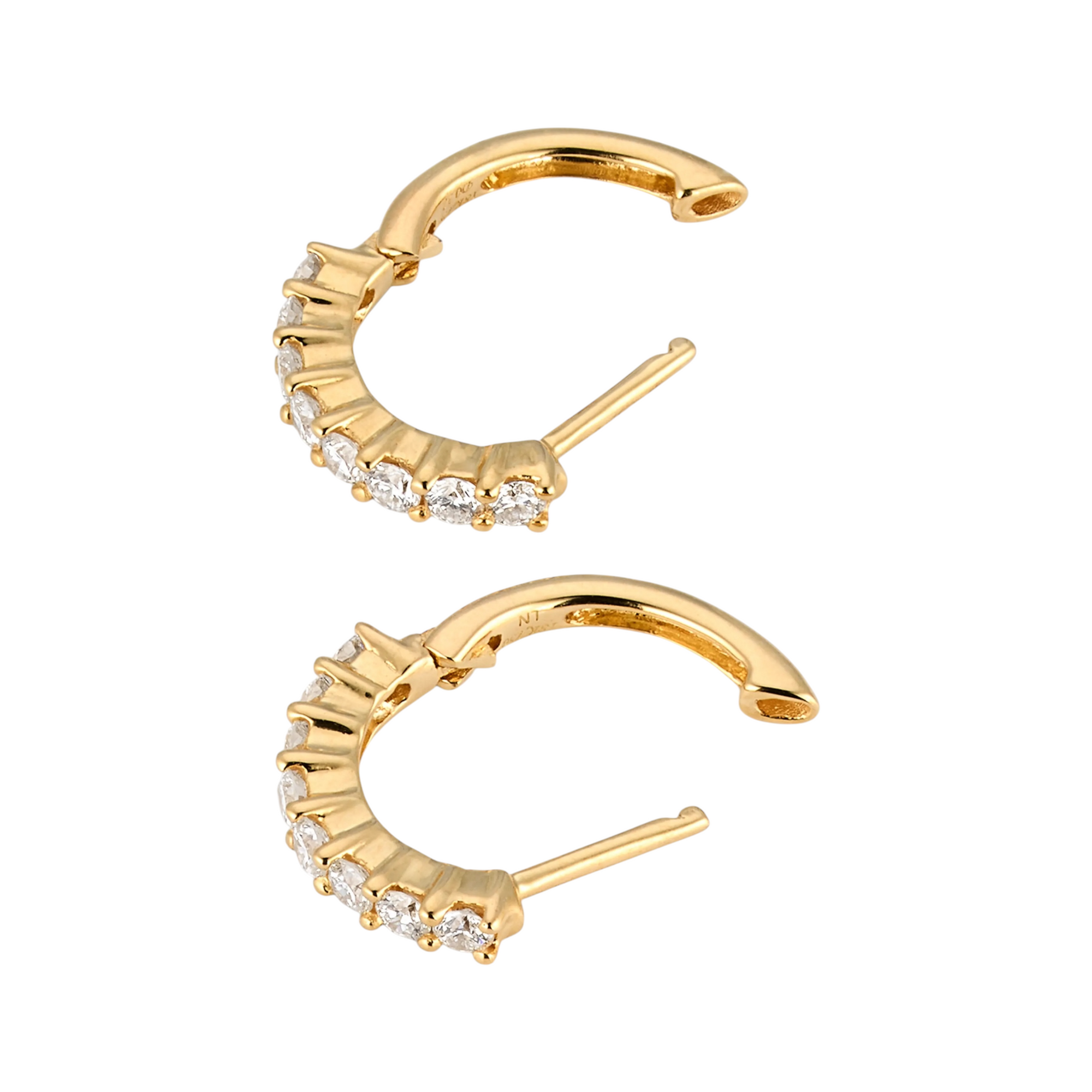 Mini Hinged Diamond Hoop Earrings by Lisa Nik