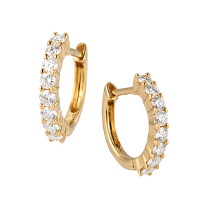 Mini Hinged Diamond Hoop Earrings by Lisa Nik