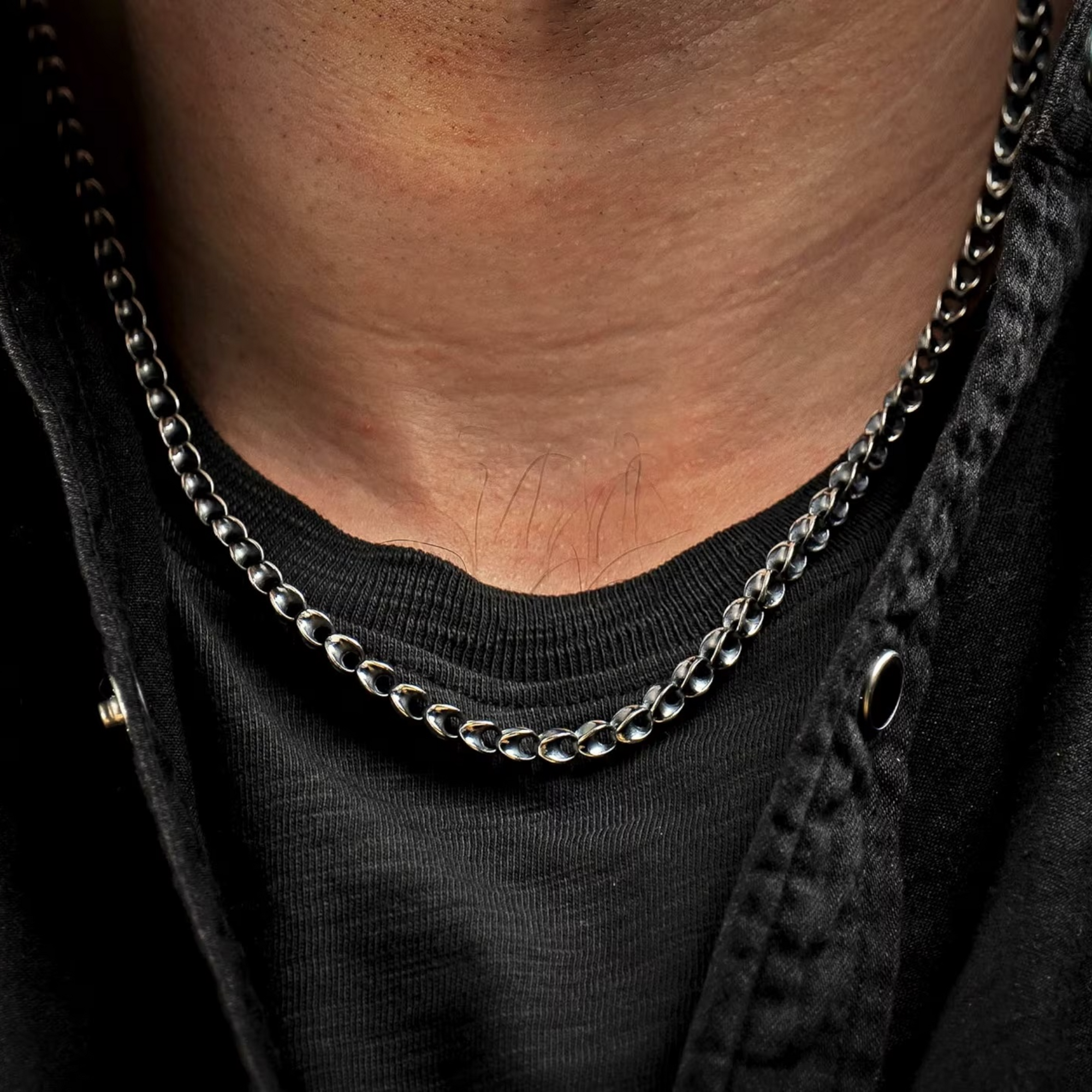Sterling Silver Oxidized 'Caesar' Link 22" Chn by William Henry available at Talisman Collection Fine Jewelers in El Dorado Hills, CA and online