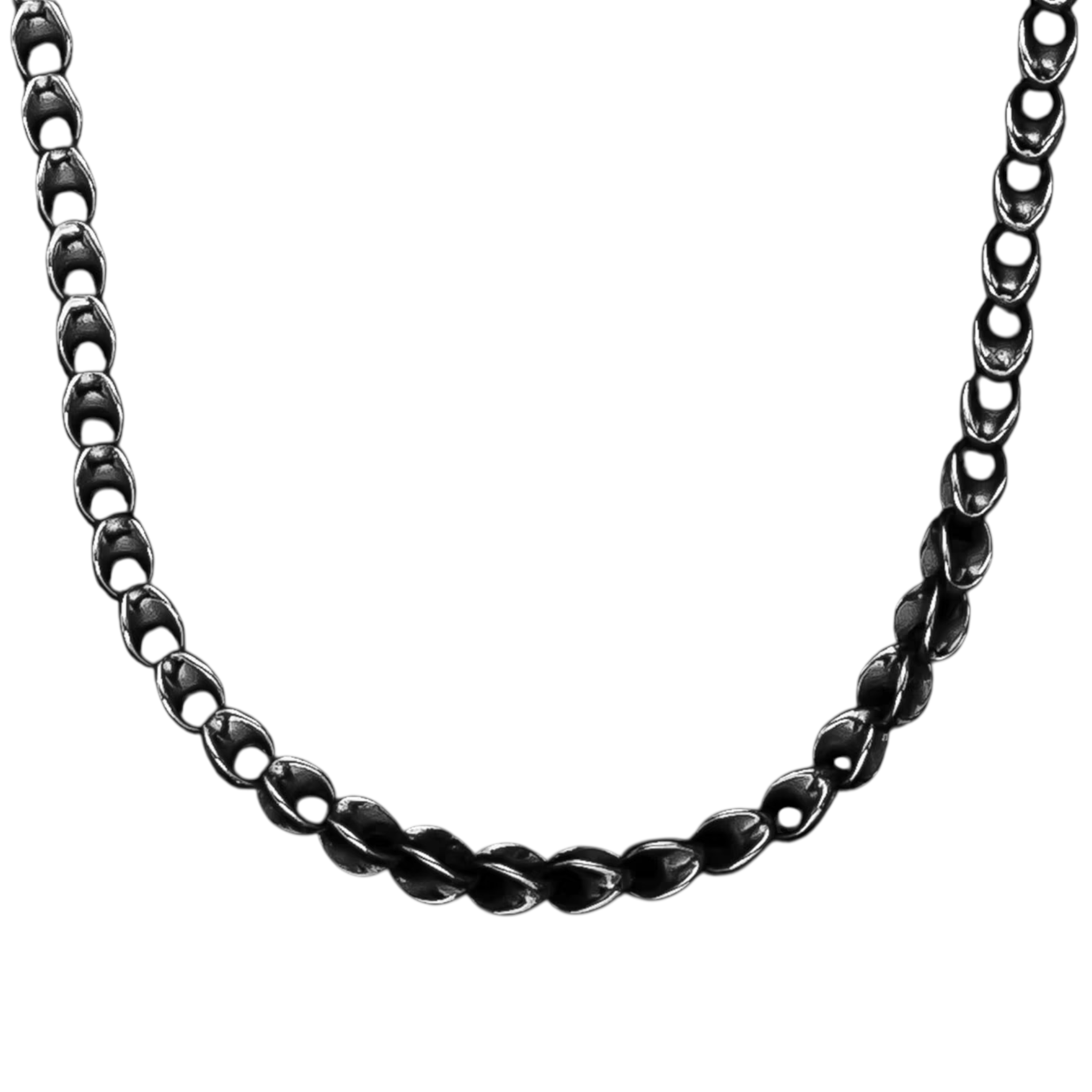 Sterling Silver Oxidized 'Caesar' Link 22