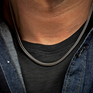 Sterling Silver 'Vesta' Oxidized 6mm Foxtail Chain 22"  by William Henry available at Talisman Collection Fine Jewelers in El Dorado Hills, CA and online