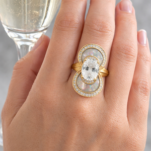 Phenakite Opal Nebula Ring by Meredith Young