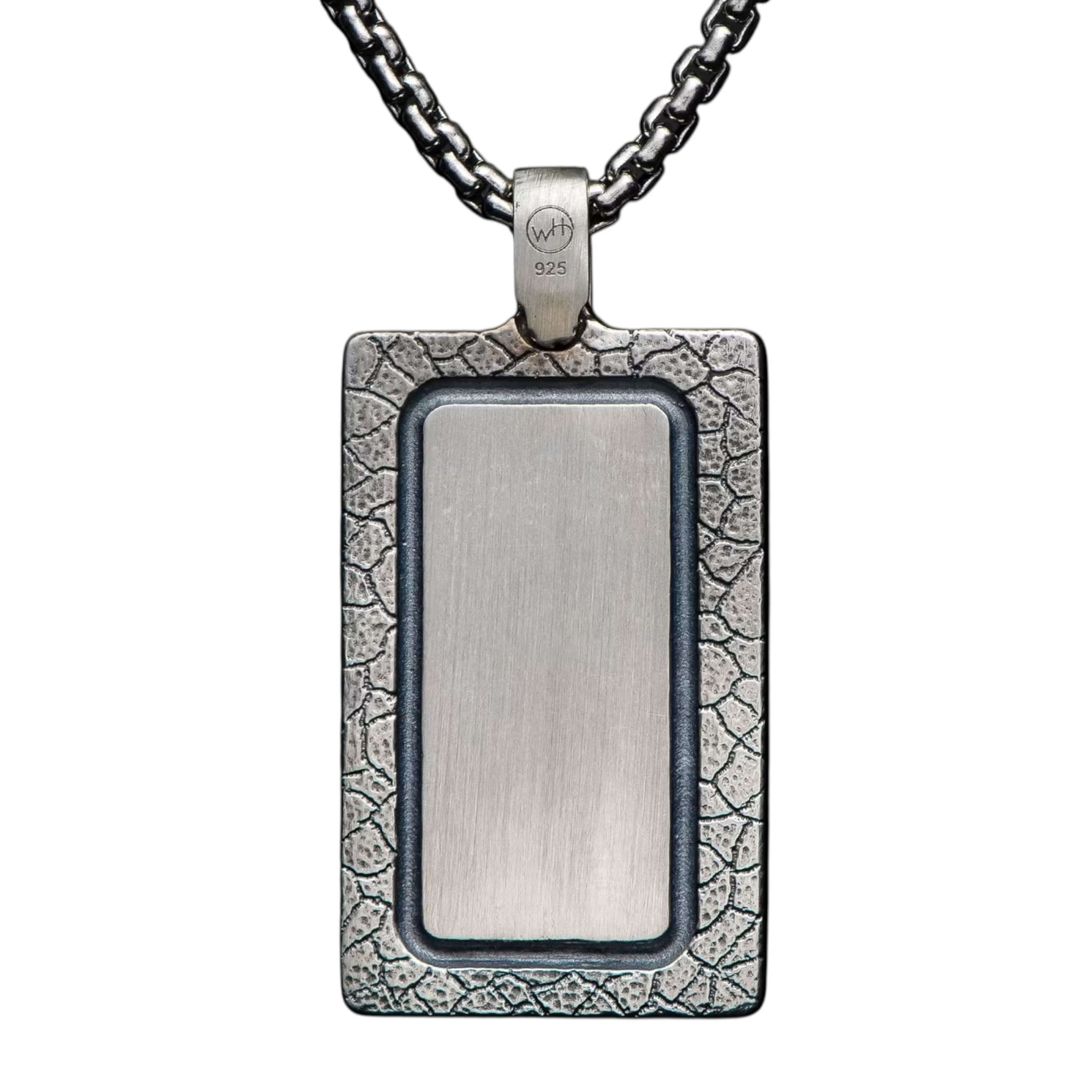 Sterling Silver/Fordite Pinnacle Pendant+ Round Box Chain 22" by William Henry available at Talisman Collection Fine Jewelers in El Dorado Hills, CA and online