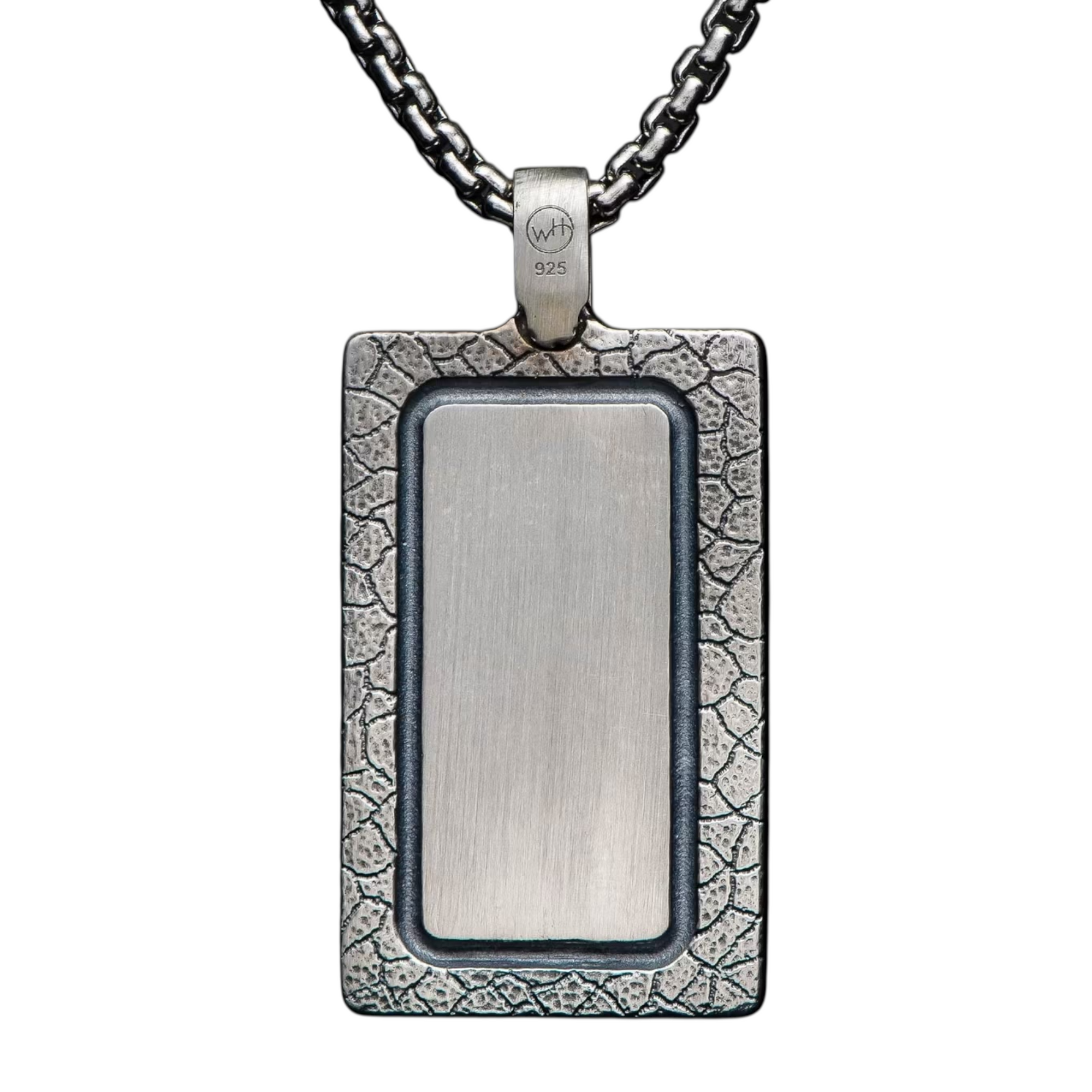 Sterling Silver/Fordite Pinnacle Pendant+ Round Box Chain 22" by William Henry available at Talisman Collection Fine Jewelers in El Dorado Hills, CA and online