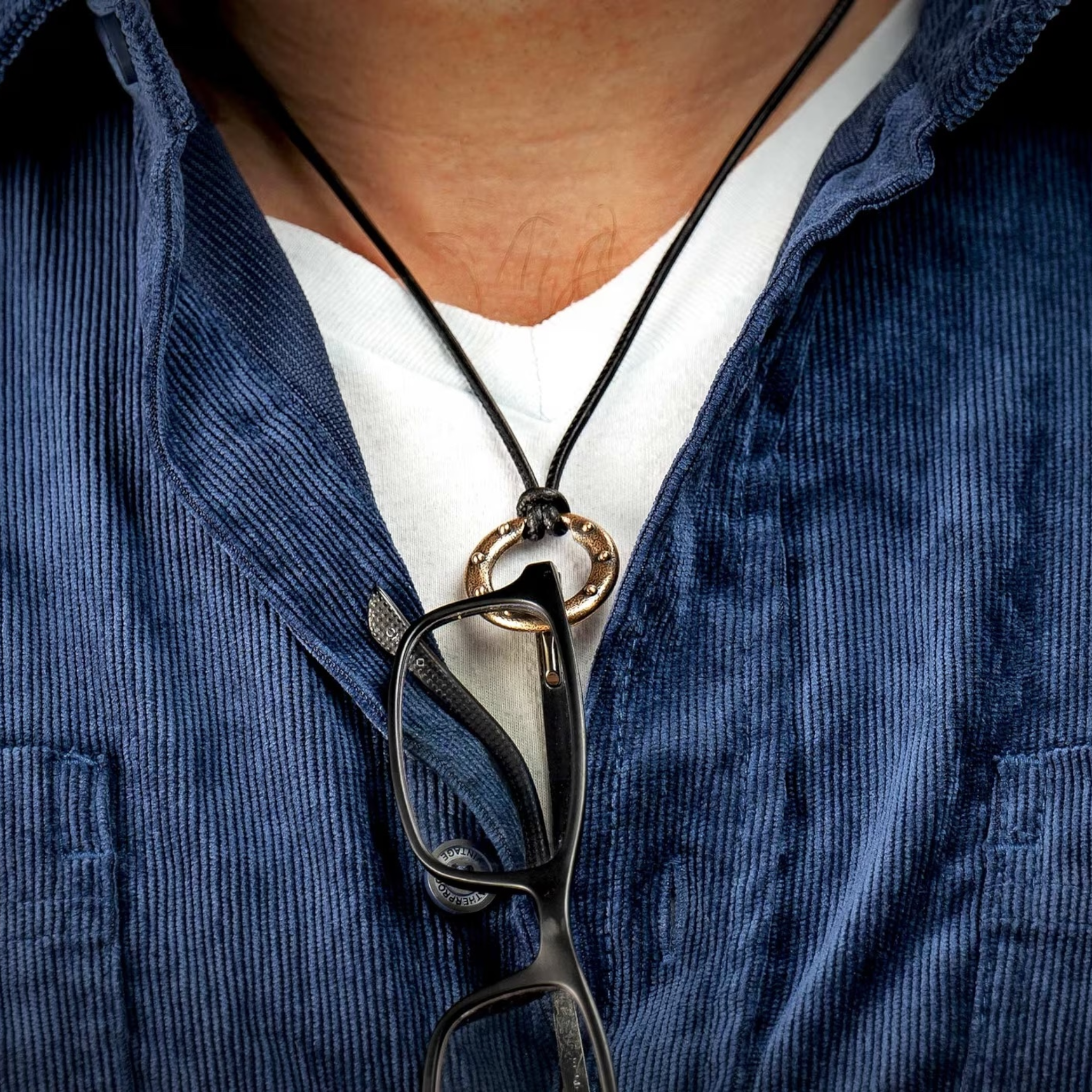 Bronze/Black Leather 'Orbit' Necklace 22" by William Henry available at Talisman Collection Fine Jewelers in El Dorado Hills, CA and online