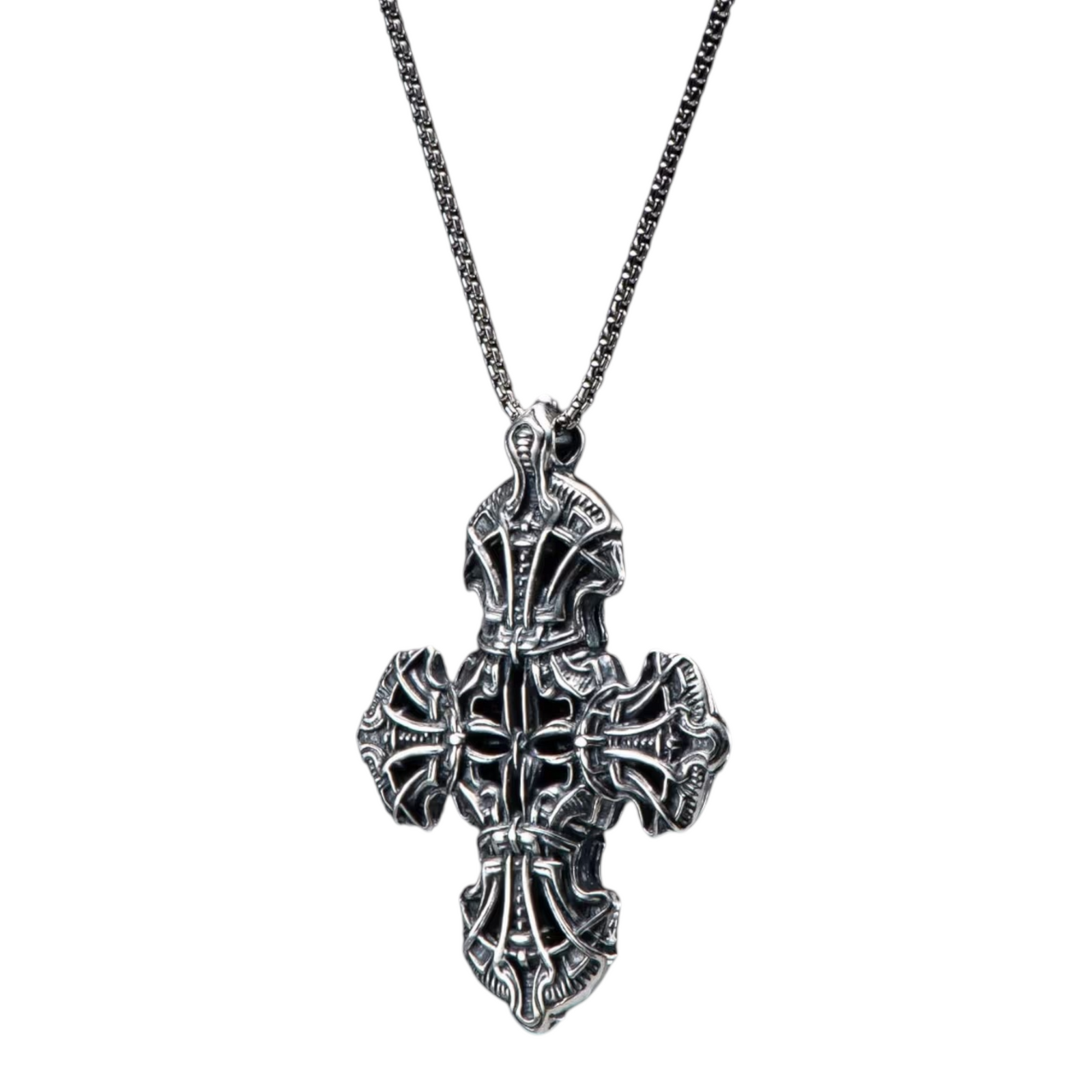 Sterling Silver 'Pax' Cross Pendant + 1.8mm Round Box Chain 22" by William Henry available at Talisman Collection Fine Jewelers in El Dorado Hills, CA and online