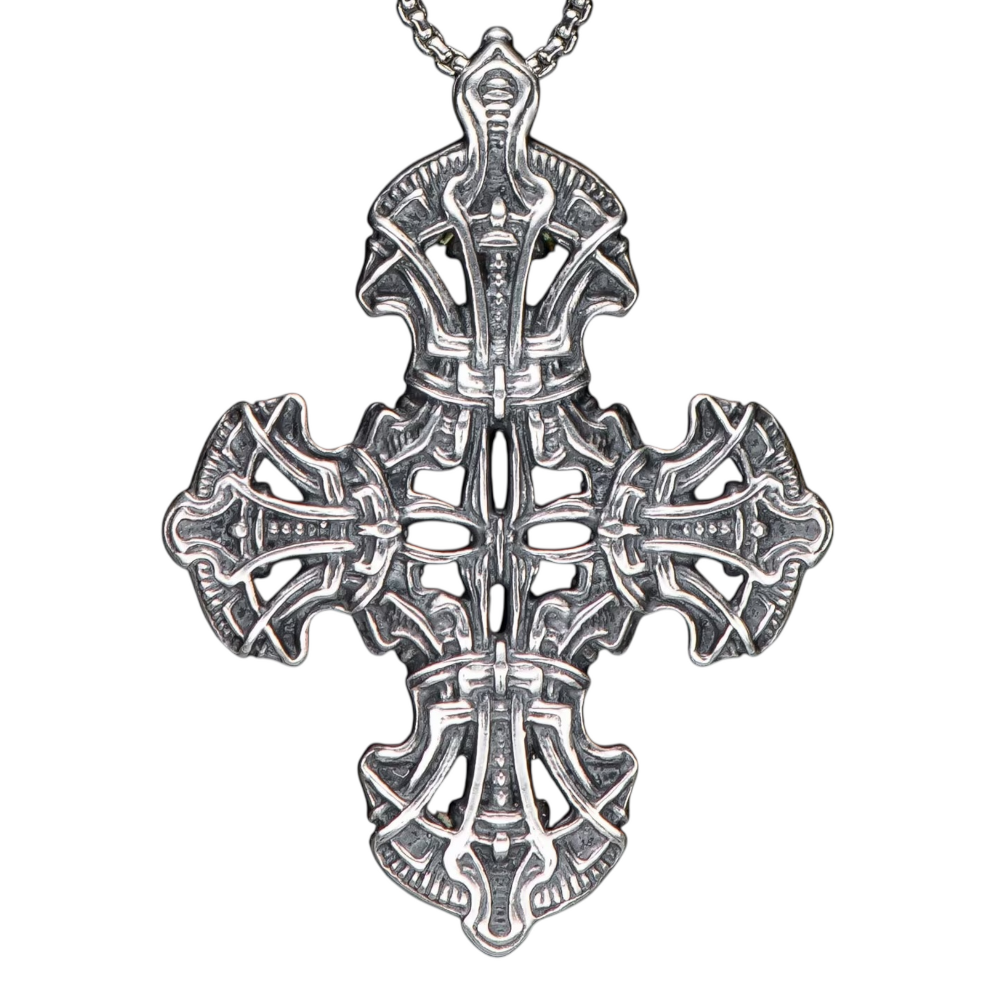 Sterling Silver 'Pax' Cross Pendant + 1.8mm Round Box Chain 22" by William Henry available at Talisman Collection Fine Jewelers in El Dorado Hills, CA and online