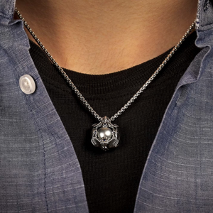 Sterling Silver Blue Sapphire/Pearl Stardust Venetian Box Chain 22" by William Henry available at Talisman Collection Fine Jewelers in El Dorado Hills, CA and online