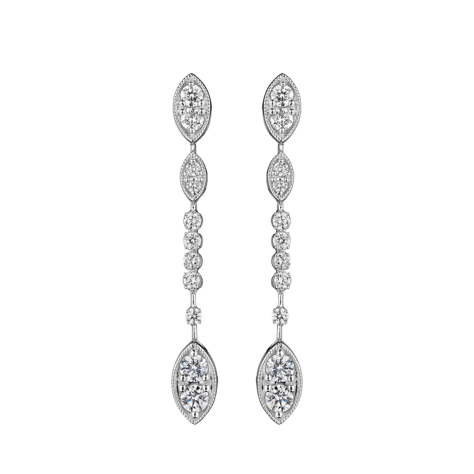 Marquise Diamond Wave Earrings by Penny Preville available at Talisman Collection Fine Jewelers in El Dorado Hills, CA and online. Exquisite and timeless, Linear Marquise Shape Wave Earrings are crafted with .99 cts of dazzling diamonds and set in 18k white gold. These earrings are 1.5" long, adding a touch of sophistication to any look.