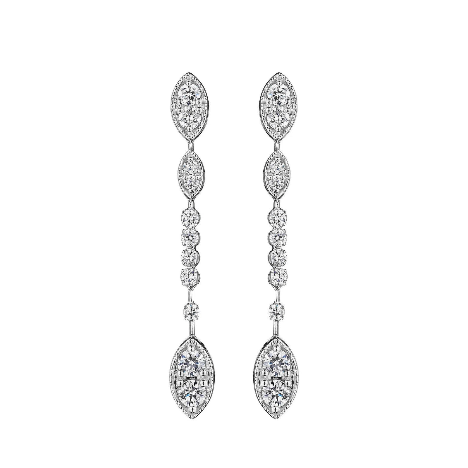 Marquise Diamond Wave Earrings by Penny Preville available at Talisman Collection Fine Jewelers in El Dorado Hills, CA and online. Exquisite and timeless, Linear Marquise Shape Wave Earrings are crafted with .99 cts of dazzling diamonds and set in 18k white gold. These earrings are 1.5" long, adding a touch of sophistication to any look.