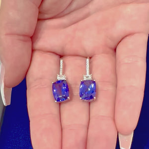 Tanzanite & Diamond Wing Earrings by Yael available at Talisman Collection Fine Jewelers in El Dorado Hills, CA and online. These swoon-worthy tanzanite earrings are so striking you'll never want to take them off! Featuring 8.73 cts of emerald-cut tanzanites and 0.86 ct of round white diamonds set in 18k white gold. True stunners and beautifully crafted, they are a timeless addition to your collection.