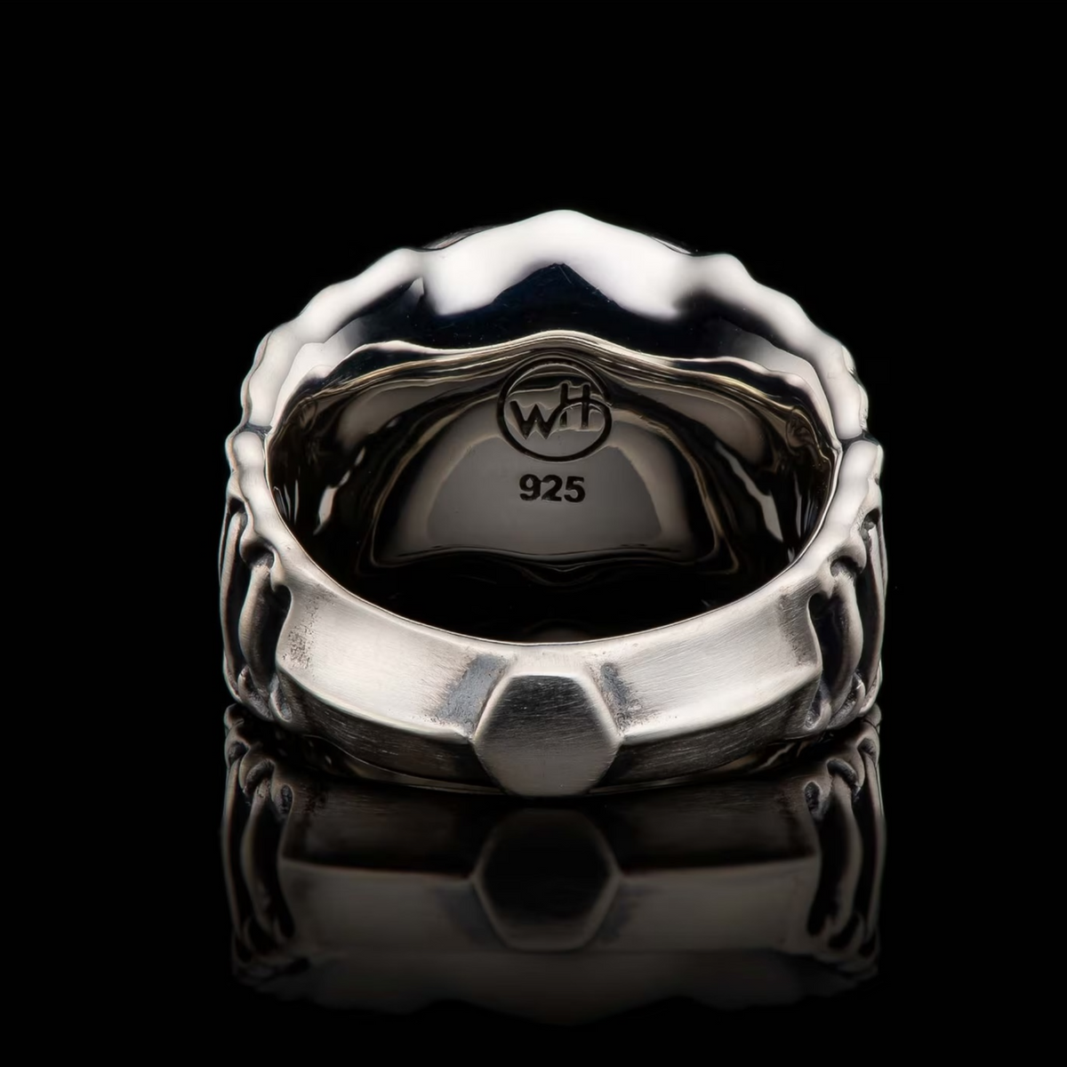 Sterling Oxidized Meteorite 'Echelon' Ring Sz 10 by William Henry available at Talisman Collection Fine Jewelers in El Dorado Hills, CA and online