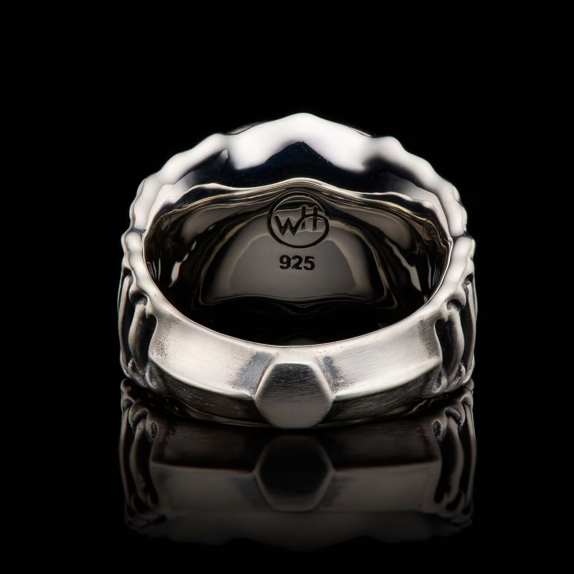 Sterling Oxidized Meteorite 'Echelon' Ring Sz 10 by William Henry available at Talisman Collection Fine Jewelers in El Dorado Hills, CA and online