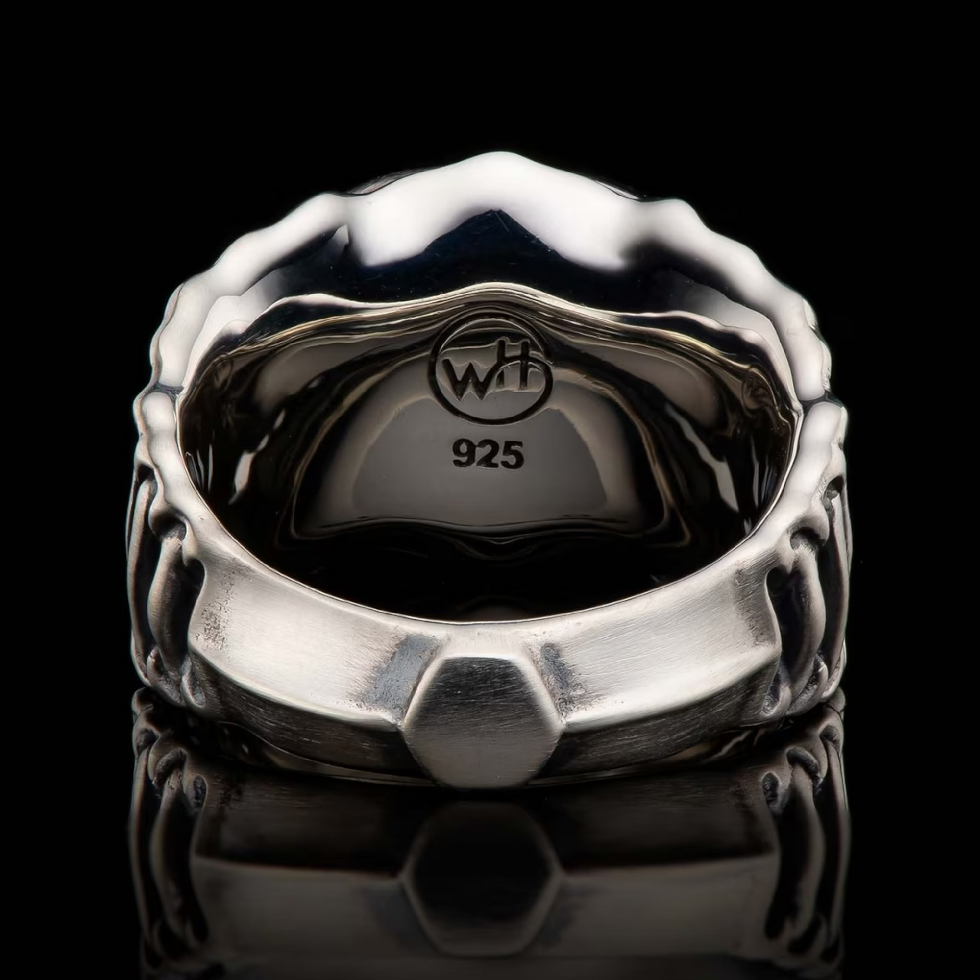 Sterling Silver Oxidized 'Echelon' Fordite Ring Sz 10 by William Henry available at Talisman Collection Fine Jewelers in El Dorado Hills, CA and online