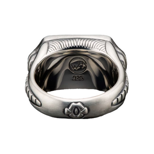 Sterling Oxidized Turquoise 'Sleek' Sculpted Ring Sz 10 by William Henry available at Talisman Collection Fine Jewelers in El Dorado Hills, CA and online