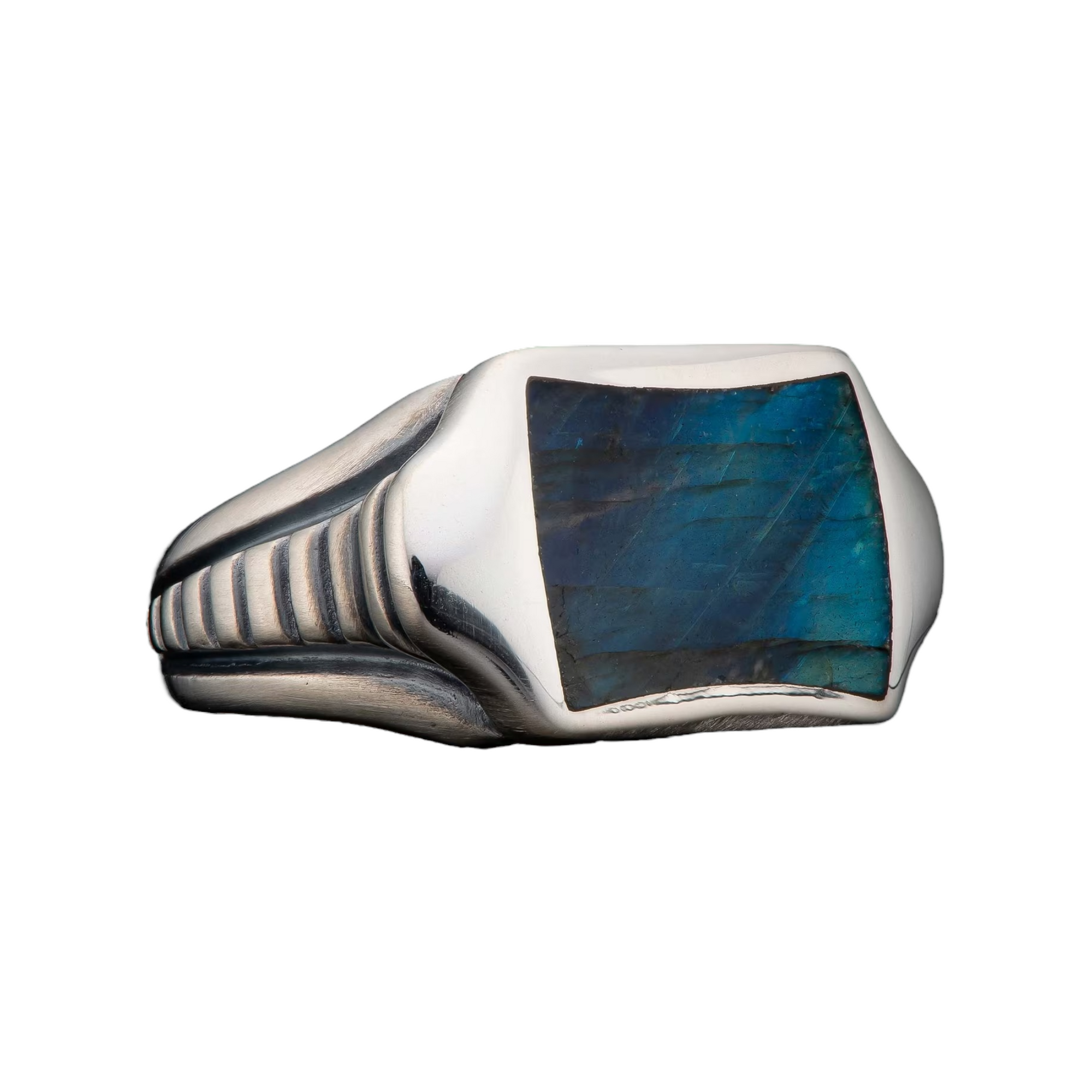 Sterling Silver 'Sleek' Labradorite Signet Ring Sz 10 by William Henry available at Talisman Collection Fine Jewelers in El Dorado Hills, CA and online