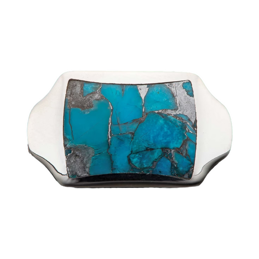 Sterling Oxidized Turquoise 'Sleek' Sculpted Ring Sz 10 by William Henry available at Talisman Collection Fine Jewelers in El Dorado Hills, CA and online