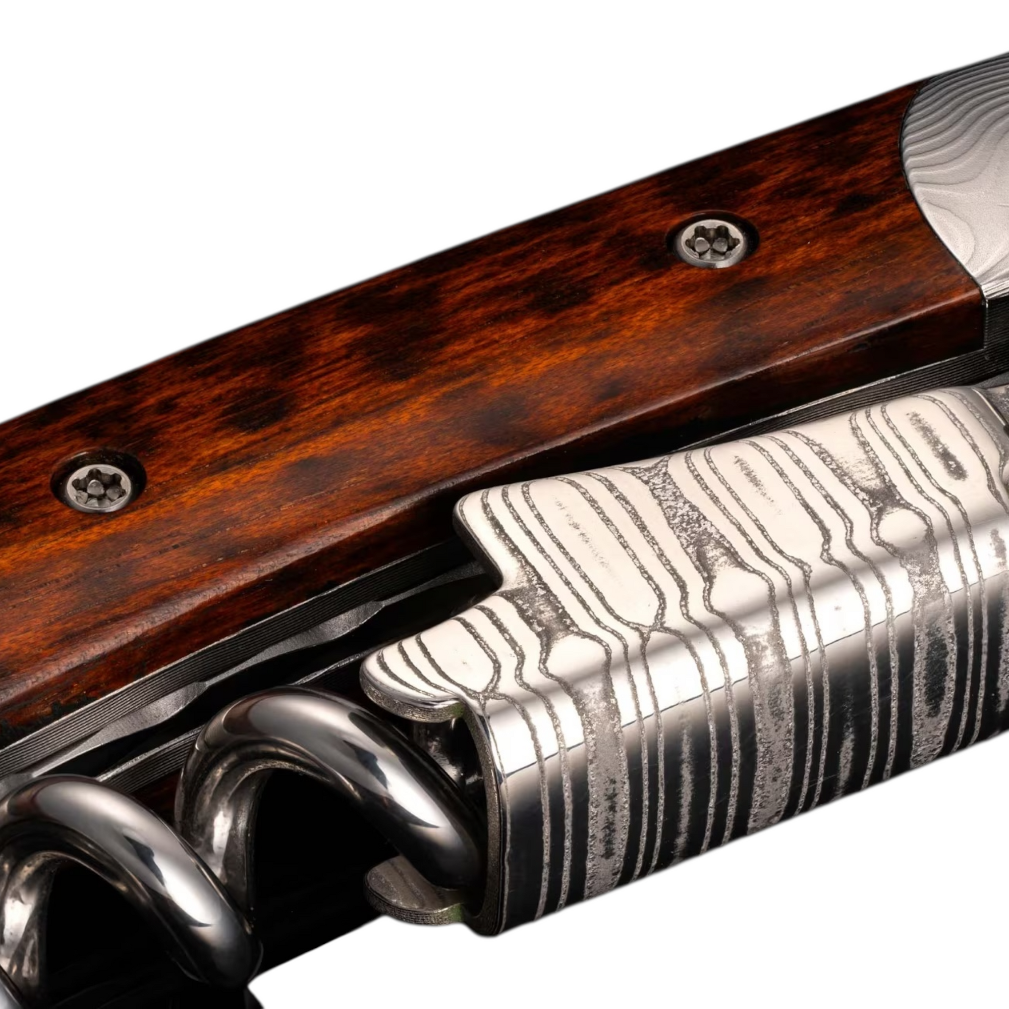 Damascus Steel 'Cluster' Snakewood Corkscrew by William Henry available at Talisman Collection Fine Jewelers in El Dorado Hills, CA and online