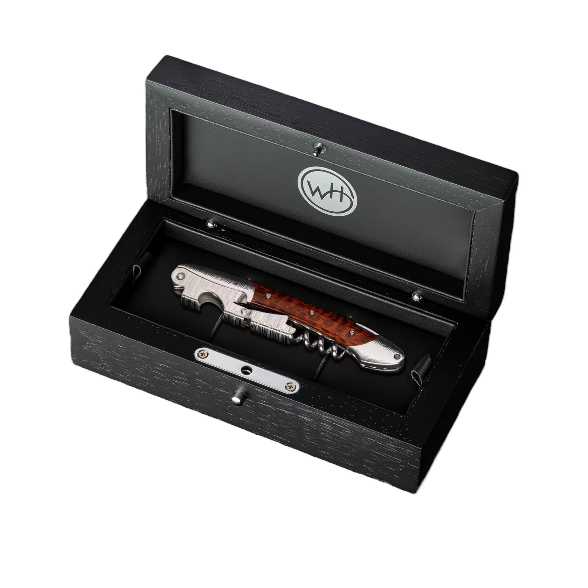 Damascus Steel 'Cluster' Snakewood Corkscrew by William Henry available at Talisman Collection Fine Jewelers in El Dorado Hills, CA and online