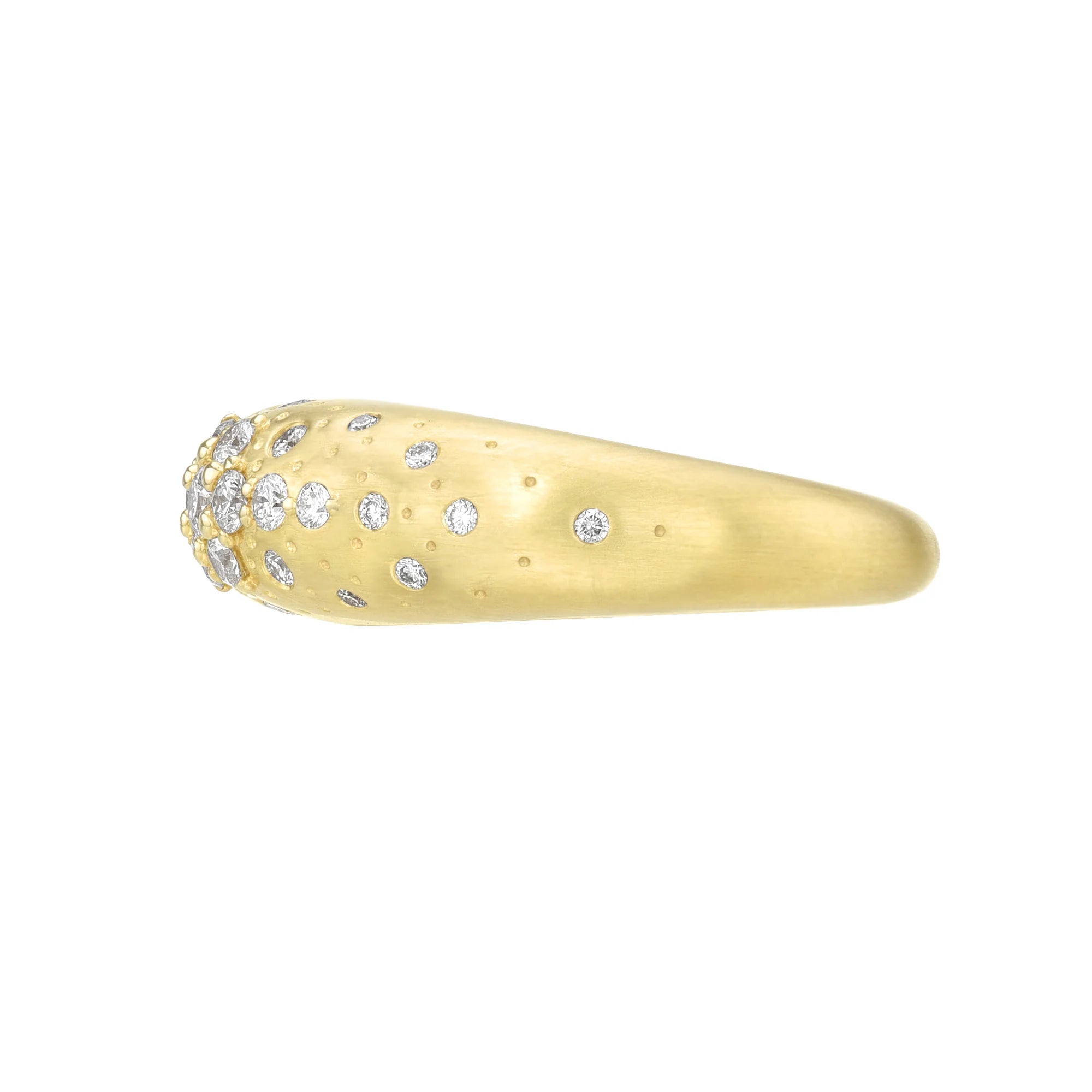 Diamond Stacking Ring by Meredith Young available at Talisman Collection Fine Jewelers in El Dorado Hills, CA and online. This Diamond Stacking Ring is a shining example of refined craftsmanship. The satin finished 18k gold band showcases a graceful domed design, complemented by 0.5 carats of prong-set white diamonds. It's a lovely addition to your jewelry collection, adding timeless charm to any ensemble.