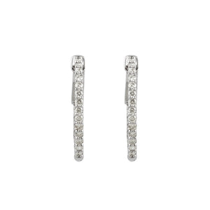 Diamond Earring Hoops, 0.50 Carat Total Weight in 14k White, Yellow or Rose Gold - Talisman Collection Fine Jewelers