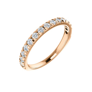 French Set Diamond Anniversary Stack Band in White, Yellow or Rose Gold - Talisman Collection Fine Jewelers