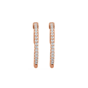Diamond Earring Hoops, 0.75 Carat Total Weight in 14k White, Yellow or Rose Gold - Talisman Collection Fine Jewelers