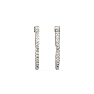 Diamond Earring Hoops, 0.75 Carat Total Weight in 14k White, Yellow or Rose Gold - Talisman Collection Fine Jewelers
