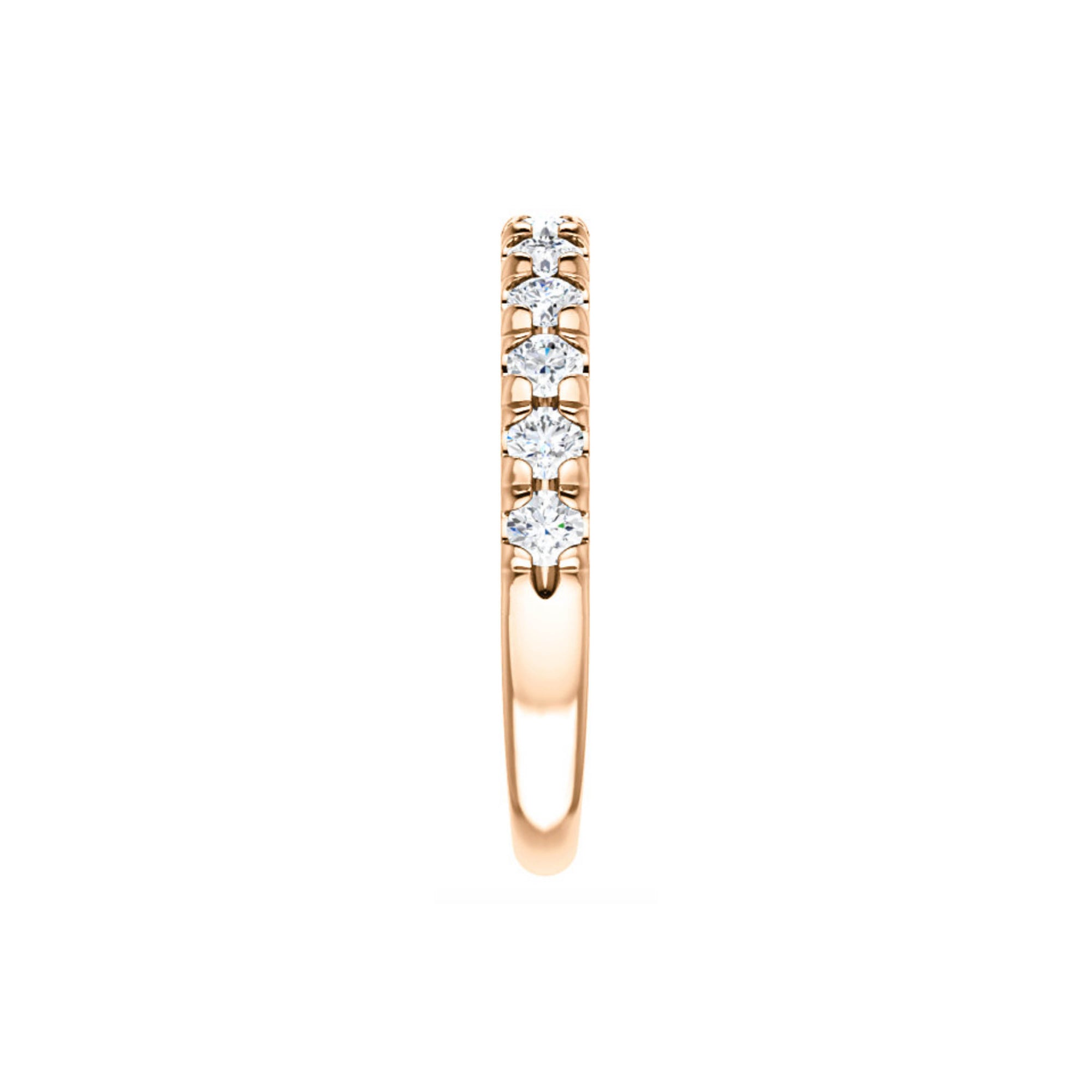 French Set Diamond Anniversary Stack Band in White, Yellow or Rose Gold - Talisman Collection Fine Jewelers