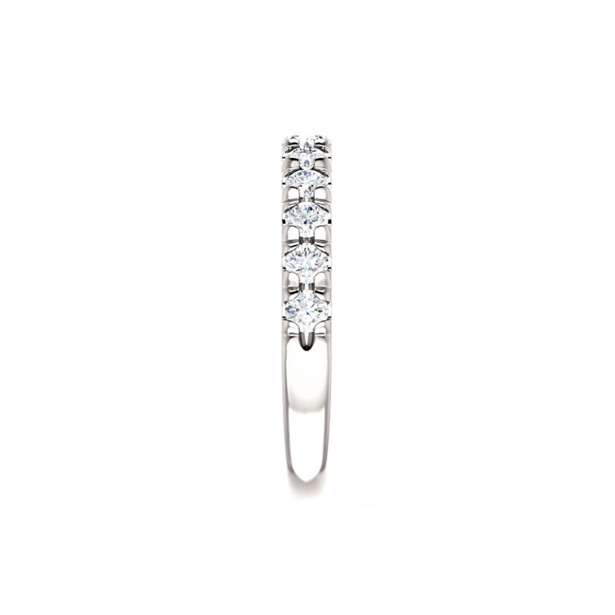 French Set Diamond Anniversary Stack Band in White, Yellow or Rose Gold - Talisman Collection Fine Jewelers