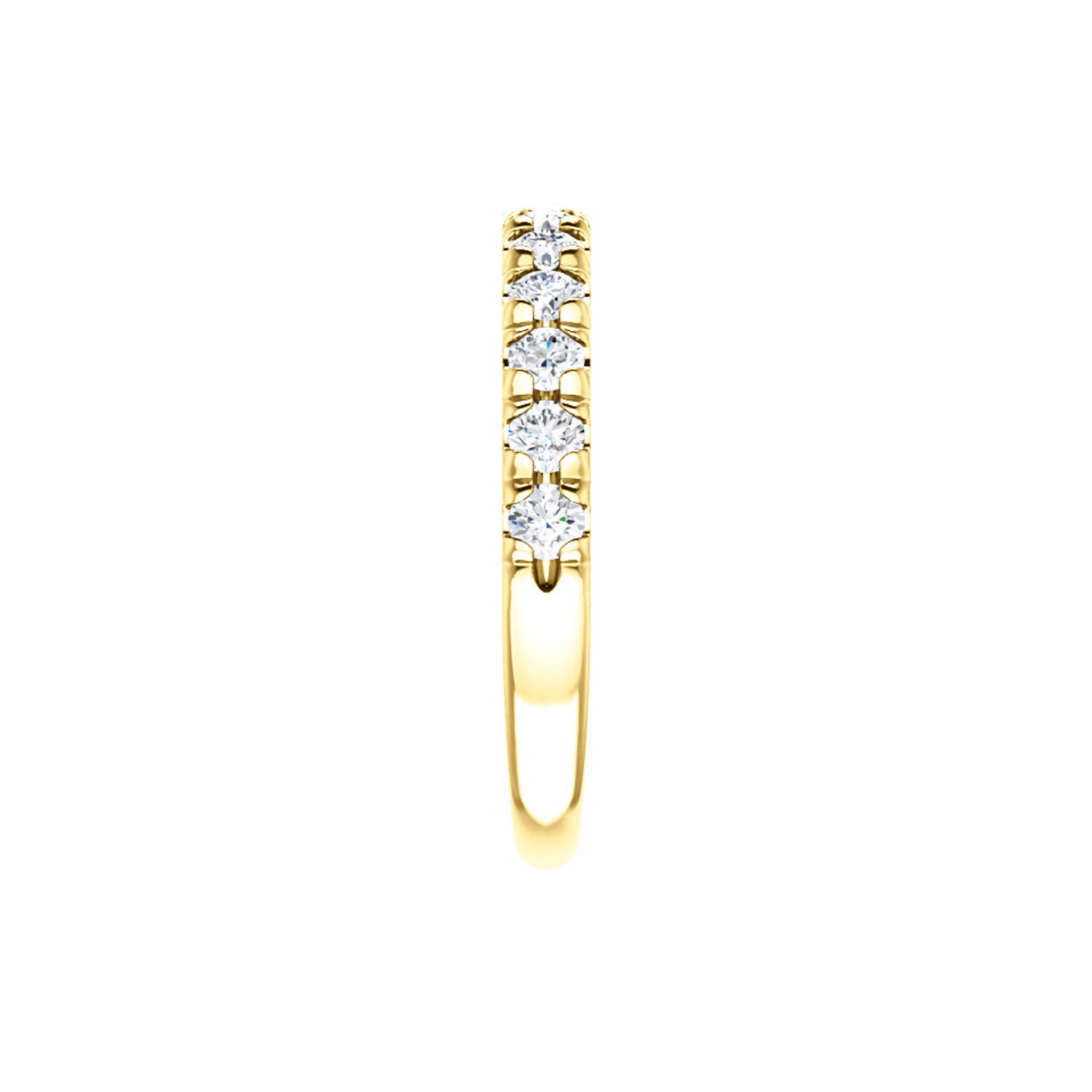French Set Diamond Anniversary Stack Band in White, Yellow or Rose Gold - Talisman Collection Fine Jewelers