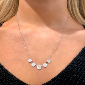 Diamond Five Circle Pave Necklace in White, Yellow or Rose Gold - Talisman Collection Fine Jewelers